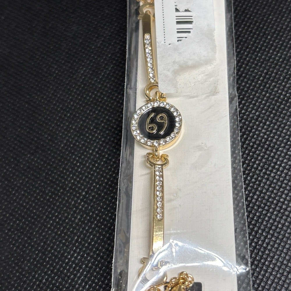 Elegant Gold and Black Zodiac Bracelet